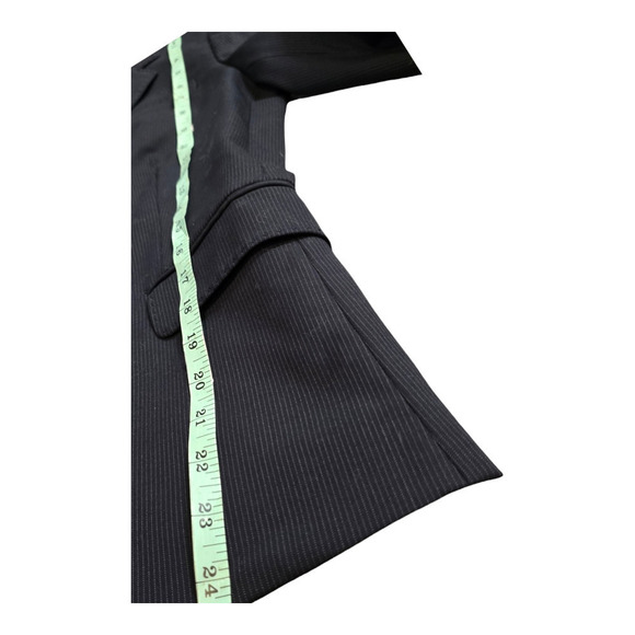 J.Crew Navy Pinstripe Wool Blend Two Pattern Gold Button Blazer Coat Jacket 4 - Picture 8 of 8